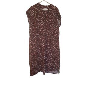 Sandra Darren Womens Dres Plus 22W Burgundy Floral Rayon Lightweight Cottagecore